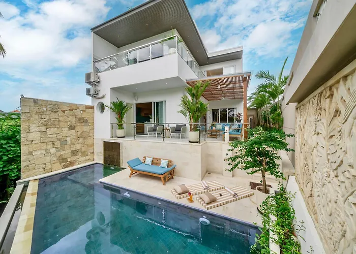 Villa Modern Designer Canggu, Private Pool, Ricefield Views, Family And Group